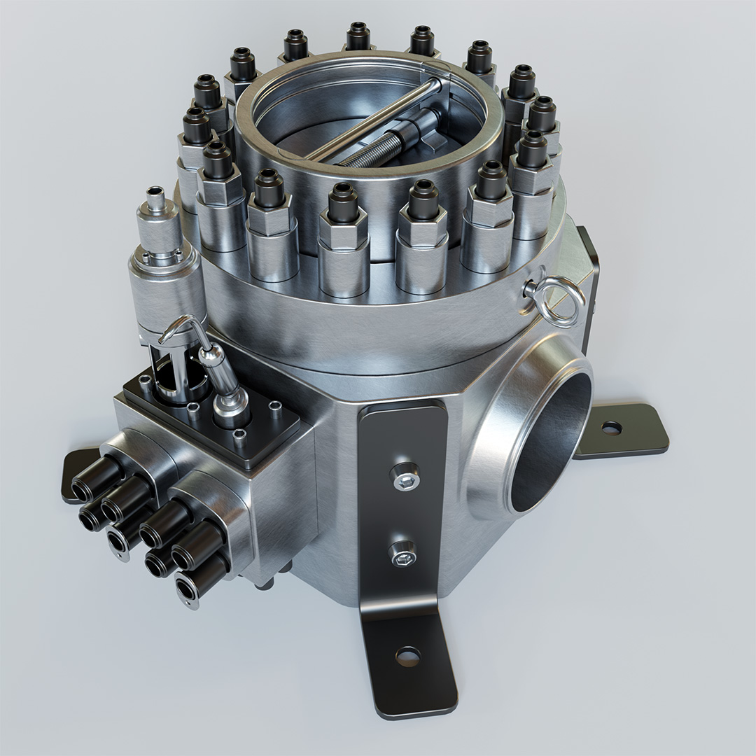 3D render of an engine component